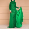 thumbnail image 2 of IROINNID Sequin Dress for Women Round- Neck Palette Suspenders High Waist Condole Gold Velvet High Waist Formal Dress Deals,Green, 2 of 6