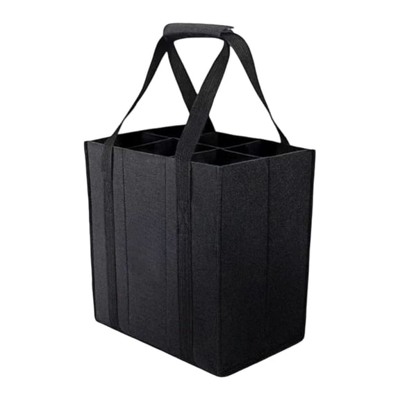 Reusable Wine Bottle Bag with Handles, Multi-Compartment Carrier for Red Wine Champagne Beer, Padded Fabric Tote for Transport, 10.6X10.6X7.1 Inches, 1 Wine Tote Bag