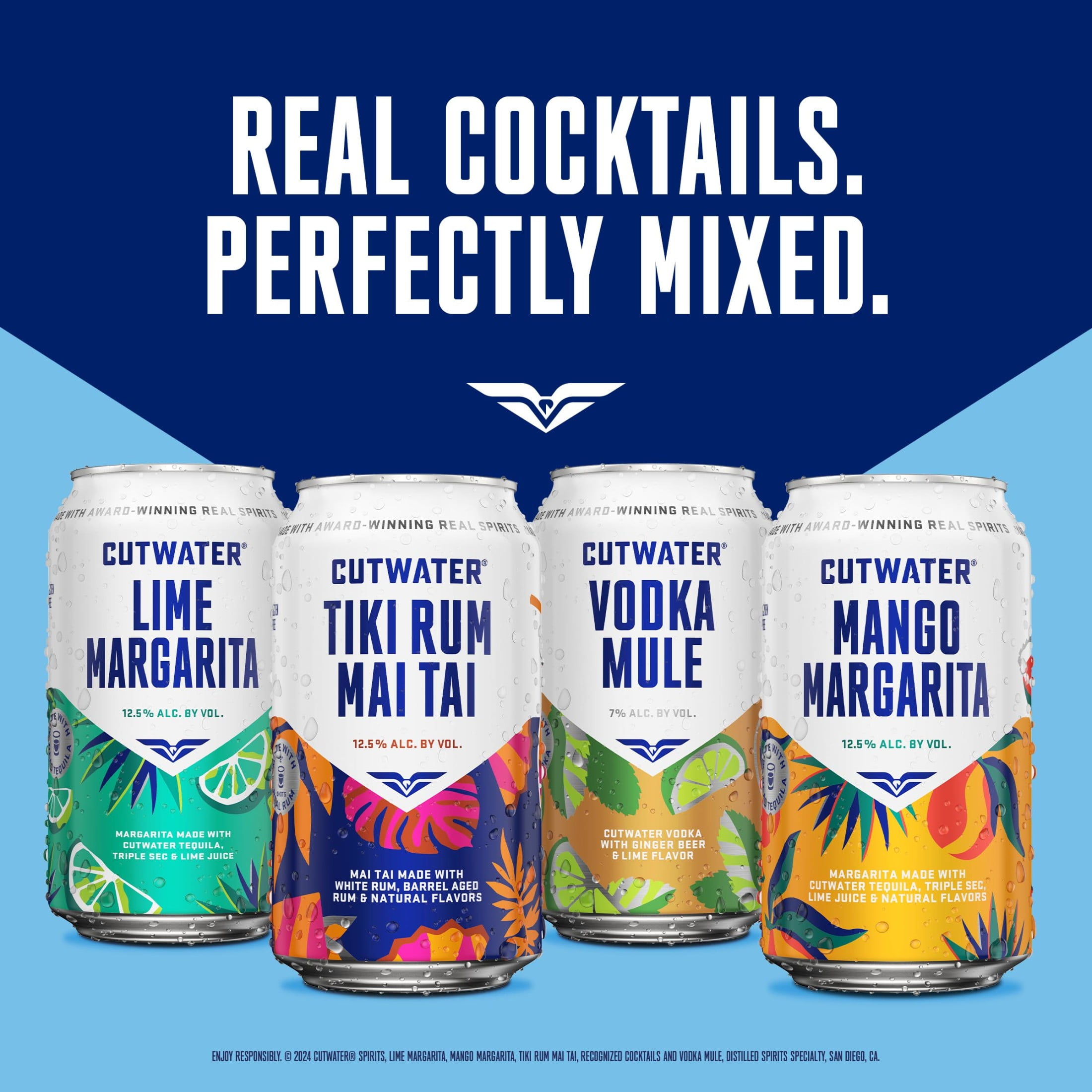 Cutwater Tequila Mango Margarita 4 pack 12 fl oz Aluminum Cans 12.5% ABV