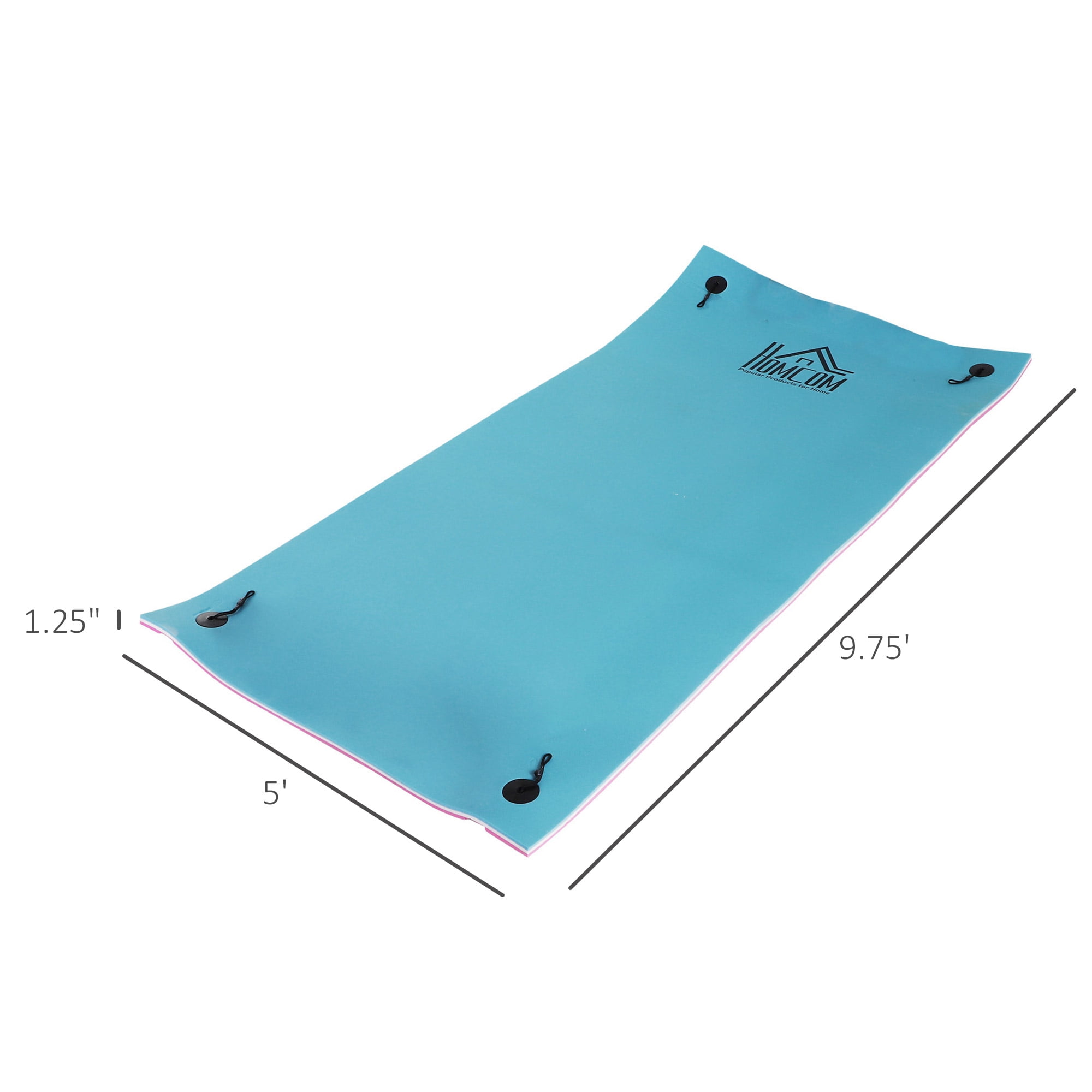 Exercise Equipment HOMCOM 10' x 5' Floating Mat, 3-Layer Lily Pad Swimming Pool Floating Water Mat, Thick and Durable Water Activities Mat for Lake, Oceans,Workout Equipment