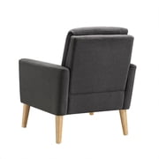 Dazone Modern Wood Chair Sofa Upholstered Arm Chair Black