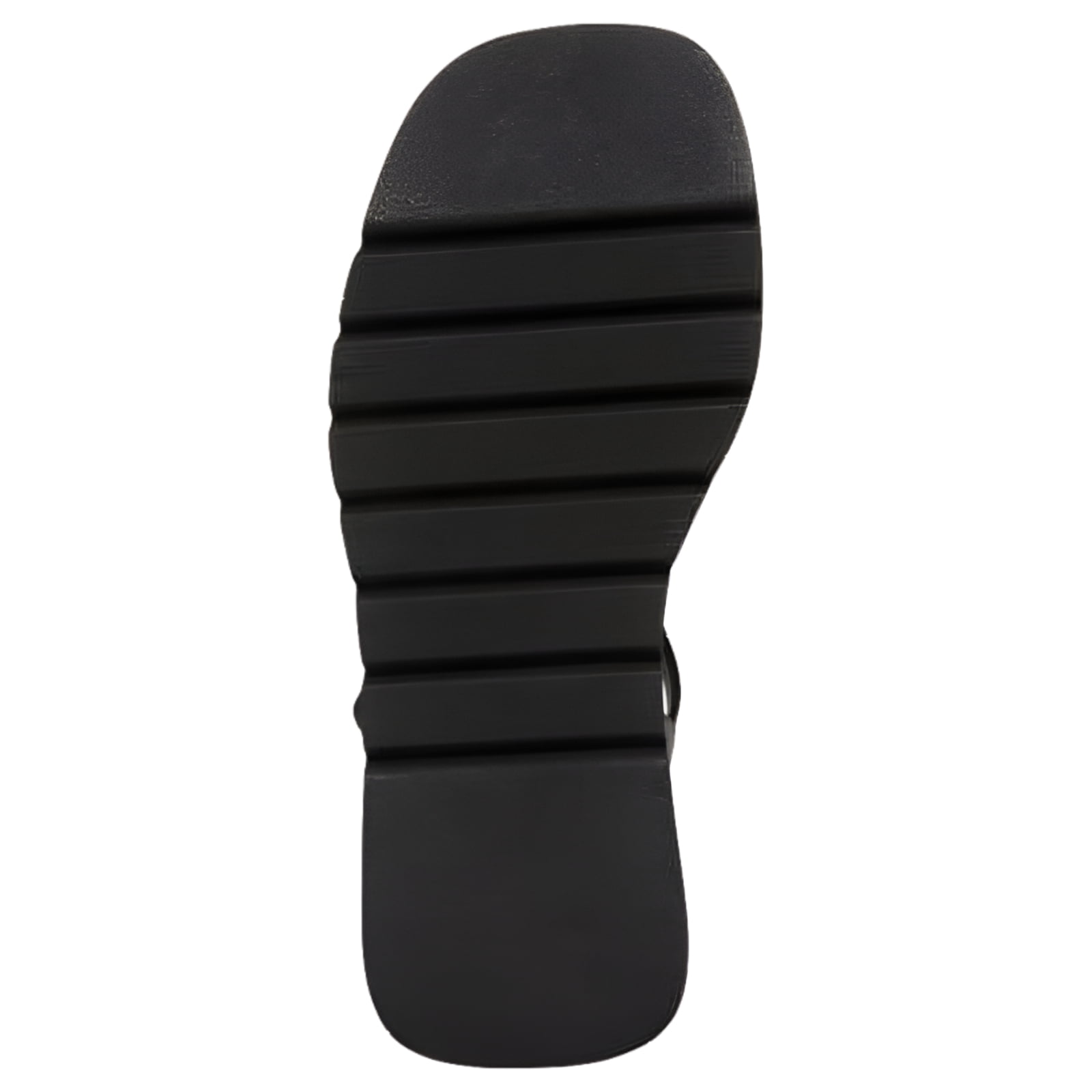 MADDEN GIRL Womens Black Padded Strappy 1-1/2" Platform Adjustable Strap Lug Sole Vault Square Toe Wedge Buckle Heeled Sandal 7 M