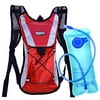 MOSOS Cycling Hydration Pack Water Backpack Hiking Climbing Pouch with 2L Hydration Bladder Red