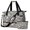 Bulldog and Floral Blue Pattern, variant on Bulldog and Floral Blue Pattern Gym Duffel Bag 2 Piece Set, Hospital Overnight Bag with Shoe Compartment & Toiletry Bag, Large Capacity Gifts for Birthday Christmas Thanksgiving