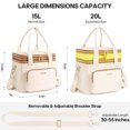 thumbnail image 6 of UKEIN 20L Expandable Insulated Lunch Bag for Women Men, Double Deck Leakproof Cooler Lunch Box, 5-Layer Thermal Lunch Tote for Camping, 6 of 7