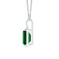 thumbnail image 2 of ANGARA Lab Grown 2.25 Ct Emerald-Cut Emerald Solitaire V-Bale Pendant for Women in 14K White Gold (Size-9x7mm) | May Birthstone, Anniversary, Jewelry Gift for Women | Lab-Grown Emerald Necklace, 2 of 8