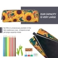 thumbnail image 5 of Fotbe Bohemian Sunflower Pattern Leather Pencil Case, Pencil Pouch with Durable Zipper, Compact and Stylish Organizer for Stationery, Art Supplies, Travel Essentials, 5 of 7