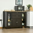 thumbnail image 2 of HomCom 47" Buffet Sideboard Storage Cabinet With Drawers And Adujustable Shelves, Brown, 2 of 8