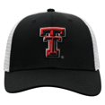 thumbnail image 2 of Men's Top of the World Black/White Texas Tech Red Raiders Trucker Snapback Hat, 2 of 4