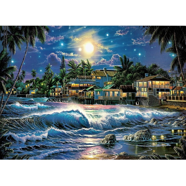Taladro Pintura Diamante (DE0542) 5D DIY Paisaje Cuadrado Completo Kit de Punto de Cruz (C033) 45x60cm Hugtrwg Para estrenar