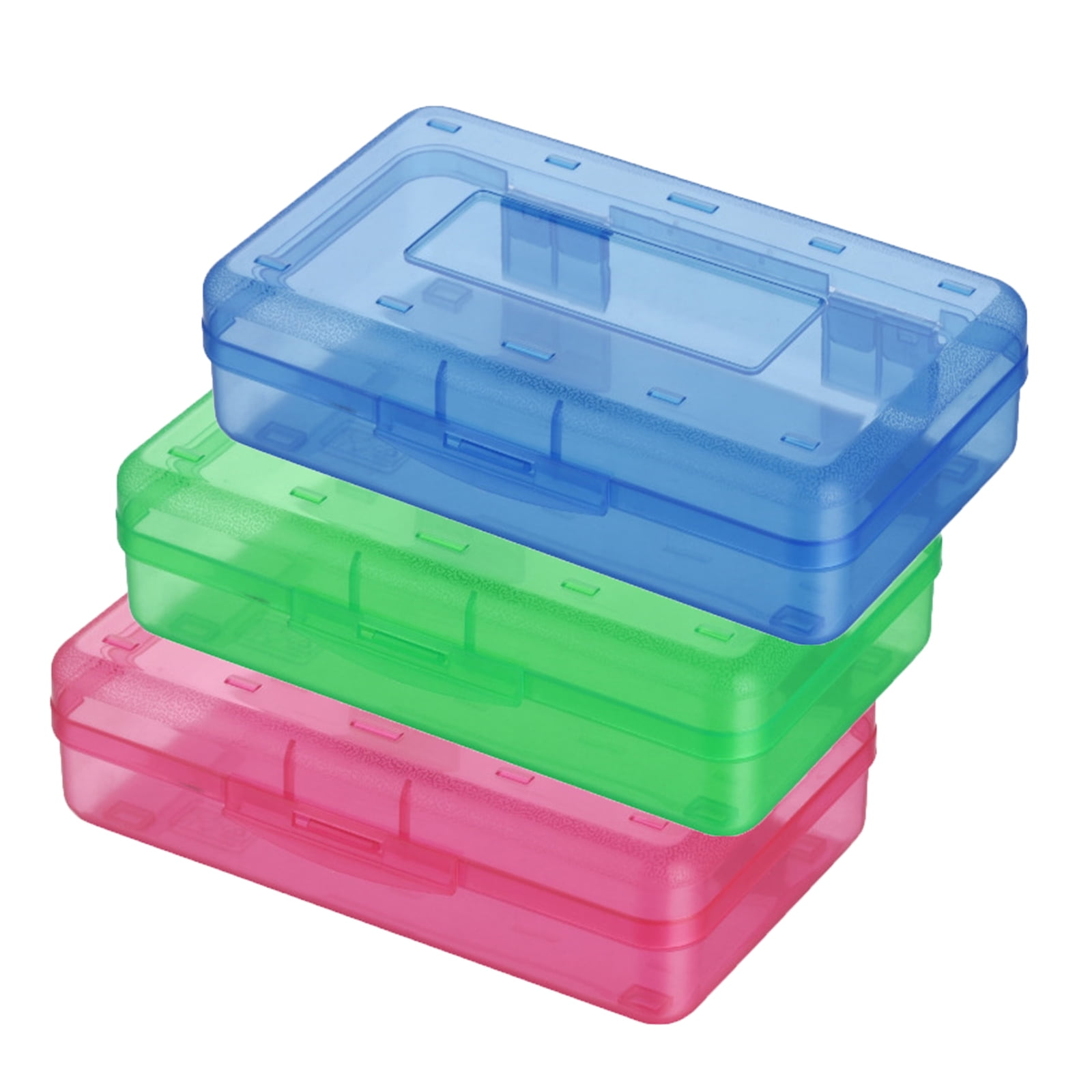 EGNMCR Plastic Pencil Box Large Capacity Pencil Boxes Clear Boxes with