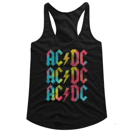 AC/DC Hard Rock Band Music Group Multicolor Logos Womens Tank Top Tee ...