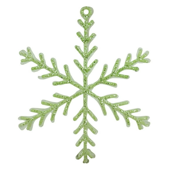 Allstate 10.5 in. Pastel Dreams Green Glitter Snowflake Ornament