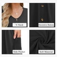 thumbnail image 5 of TARAINYA Summer Women Short Sleeve V-Neck Dresses With Buttons A-Line Pockets Sundresses Casual Knee Travel Beach Dresses, 5 of 7