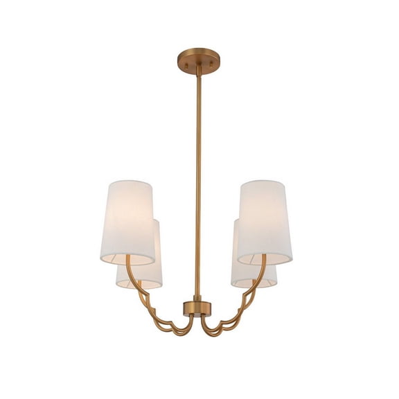 4 Light Chandelier In Contemporary Style-18 Inches Tall And 22 Inches Wide-New Brass Finish Kalco Lighting 514371Nb
