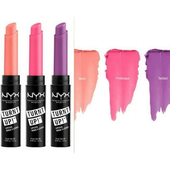 NYX NYX11 Turnt Up Lipstick Set, Beam, Privileged, & Twisted