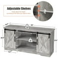 thumbnail image 3 of Emorefun 59" Farmhouse Sliding Barn Door TV Stand for TVs up to 65", Rustic Gray, 3 of 8