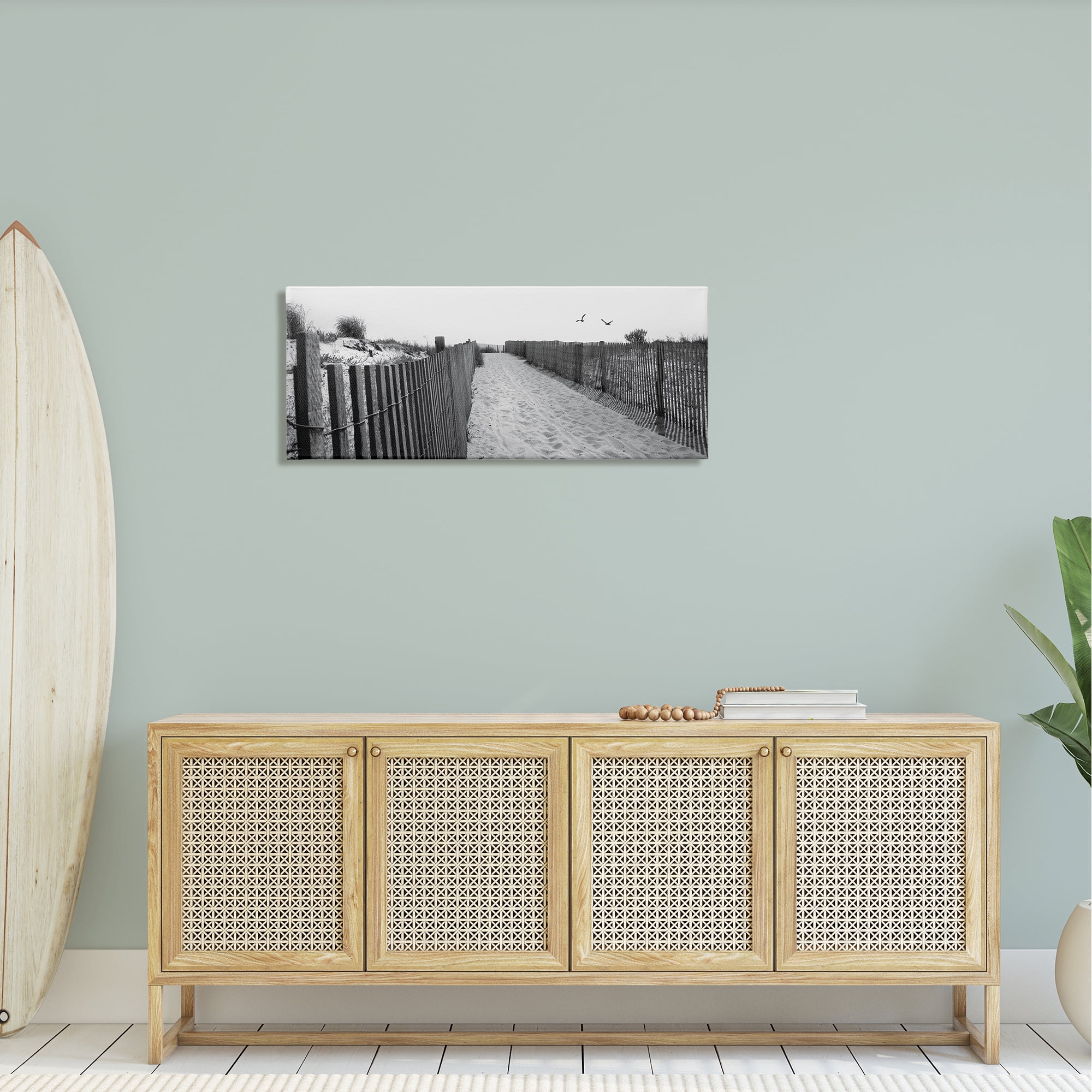 Stupell Sandy Beach Boardwalk Overhead Seagulls Landscape Photography Gallery Wrapped Canvas Print Wall Art