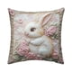 thumbnail image 2 of Funda de almohada con estampado digital 3D de conejo | Diseño de bordado falso | Tejido de poliéster | Funda de cojín decorativa para sofá cama de 45 x 45 cm, 2 of 6