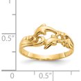 thumbnail image 3 of 14K Yellow Gold Double Dolphins With Waves Ring (Size 6.5) Made In Peru k4551, 3 of 5