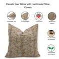 thumbnail image 4 of Fabdivine Block Print Throw Pillow Cover, 26x26 InchThick Linen Decorative Pillowcase, Floral Boho Design Brown Pillow Cover for Sofa And Couch, 4 of 5