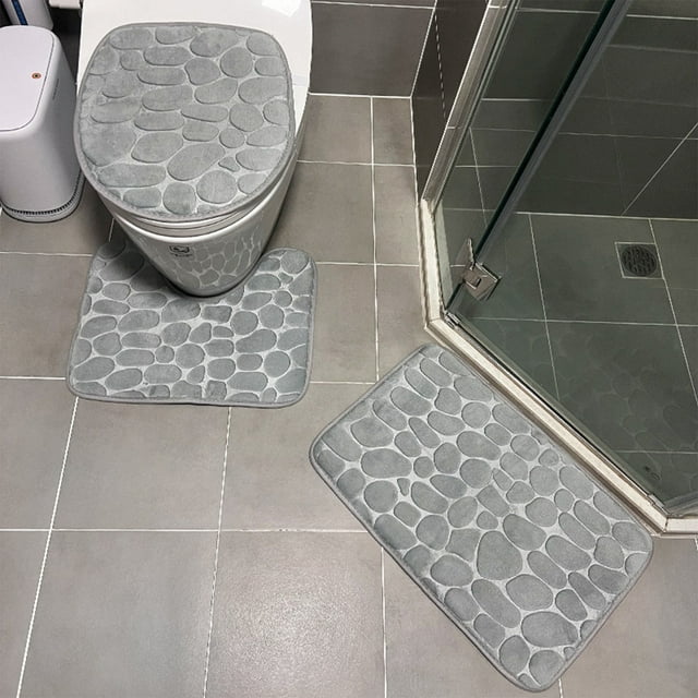 Boovnll Bath Mat, Super Absorbent & Soft Thicken Velvet Bath Mats for Bathroom, Non-Slip Quickly Dry for Bathroom, Kitchen, Floor, Pool, Toilet Mat, Bathroom Rugs