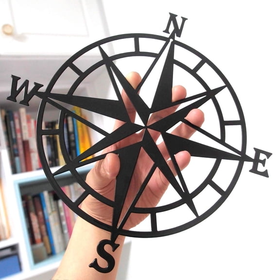 Antique Brass Sailor's Compass Decor Maritime Navigation Sign Vintage Nautical Compass Wall Art - Beach House Decor Boat Gifts  Unique Wall Hanging for Outdoor Spaces - Sailor Nautical Gifts