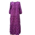 thumbnail image 6 of Sakmal Maxi Summer Dresses for Women 2025 Shirt Dress Purple Flowy Plus Size Long Sleeve Graphic Dresses, 6 of 9