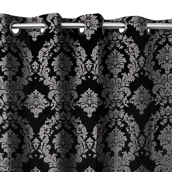 Grommet Blackout Curtain Taffeta Damask 56" Wide Curtain