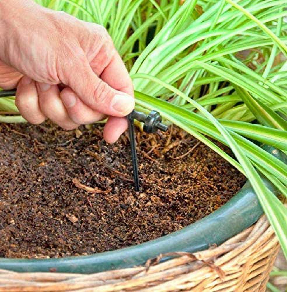 Drip Irrigation 1 GPH PC Button Drip Emitter - Professional Quality Pressure Compensating Barb Dripper (100)