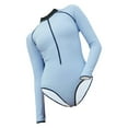 thumbnail image 4 of Traje de baño de 1 pieza para mujer, traje de baño protector contra erupciones para SPA, piscina, verano Azul, 4 of 8