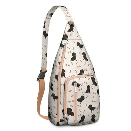 Puppy Adventure Sling Bag - Canine Themed Crossbody Pack  Lightweight Durable for Hiking