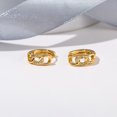 thumbnail image 1 of Accesorios de moda Pendientes Populares Europeos y Americanos Pendientes Pequeños con Abanico de Circonitas Microincrustadas Pendientes Simples de Oro Rosa Dorado, 1 of 6