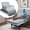 Gray,White-A, variant on Electric Adjustable Bed Frame for Seniors with Wired Remote Control, Memory Foam Mattress, 90° Rotatable Safety Handrails, Detachable Dining Tray & Easy Installation