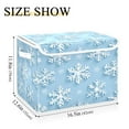 thumbnail image 5 of Yayeee Collapsible Cube Storage Bin with Lid Fabric Closet Decorative Basket with Handles, Blue Snowflake, 5 of 7