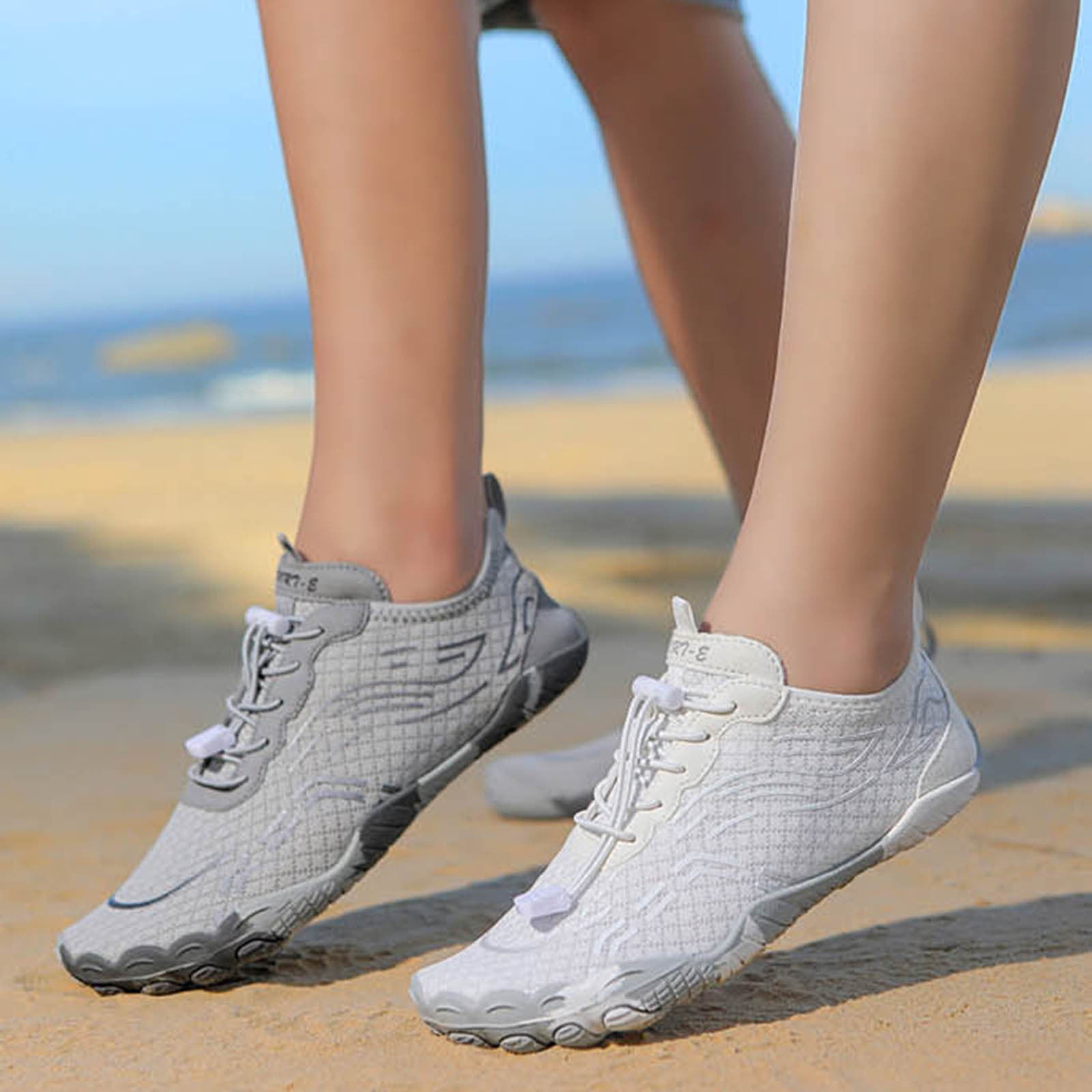 Mepaouo Wide Water Shoes for Men Women Waterproof Quick Dry Barefoot Shoes Hiking Surfing Walking