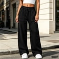 thumbnail image 3 of Athletic Wide Leg Sweatpants for Women Drawstring Waist Fall Outfits Pants, 3 of 9