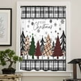 thumbnail image 4 of Christmas Tree Semi Sheer Curtains Drapes for Living Room, Bedroom, French Doors Window 54 Inches Long, Xmas Tree Grey Plaid Snowflake Rod Pocket Chiffon Curtain Drapery Voile Draperies Panel, 4 of 6