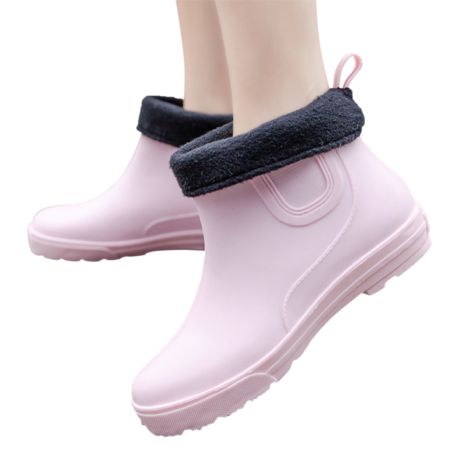 Boots Women Non Detachable With Cotton Inside Rain Boots Outdoor Rubber Waterproof Shoes