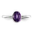 thumbnail image 5 of Sterling Silver Polished Amethyst Oval Ring Size 8, 5 of 6