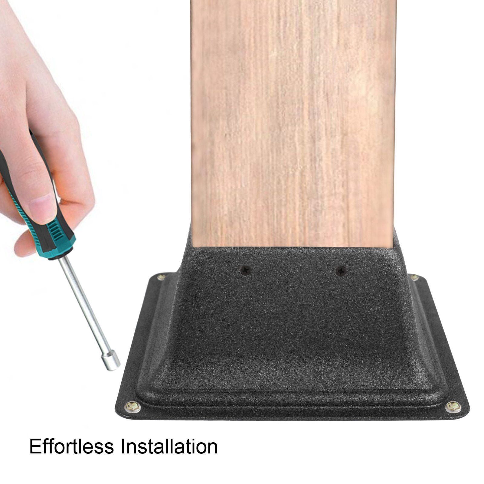 Deck Post Base 5-Pack 6.02x3.62x2.64 Inch Powder Coated Steel for 4x4 Post Railing Pergola