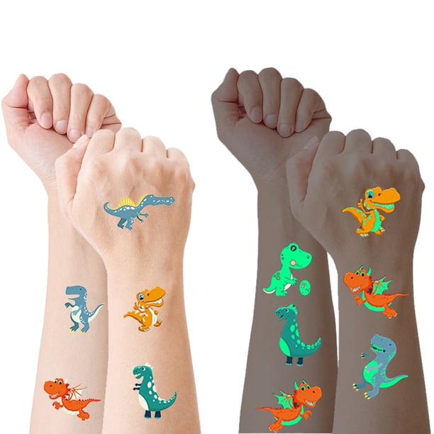 Tatuajes temporales luminosos para recuerdos de fiestas infantiles, pegatinas de regalo, suministros de decoración para fiestas de cumpleaños, tatuajes falsos