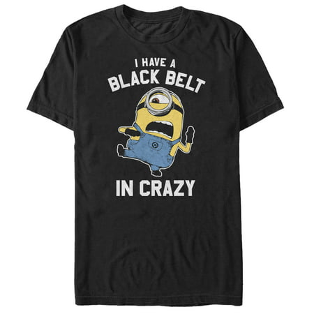 despicable me men's minion black belt in crazy (Best Couple Printed T Shirts)