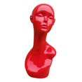 thumbnail image 3 of Soporte de exhibición de auriculares de joyería de sombrero de peluca de maniquí femenino estable rojo, 3 of 7