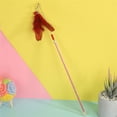 thumbnail image 3 of Cat Toy Wand Interactive Faux Feather Kitten Play Wand Cat Stick Toy with Bell, 3 of 10