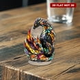 thumbnail image 6 of Rotating acrylic figurine featuring a radiant stained-glass dragon with swirling flames, phoenix feathers, and glowing crystals against a pristine white backdrop, 6 of 8