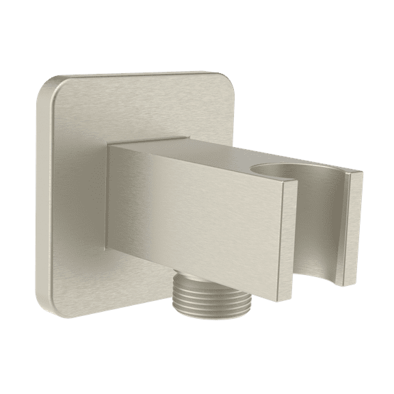 Aquaiaw Wall Supply Elbow, Solid Brass, Square, PVD Brushed Nickel