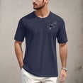 thumbnail image 2 of NAMTYQX Mens T-Shirts Graphic Tees Relaxed Fit Cool Crewneck Plus Size Lightweight Patterns Hawaiian Short Sleeved Cool Casual Graphic Tees Navy Size 2XL, 2 of 5