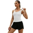 thumbnail image 4 of Alove Strethcy Ribbed Tank Tops With Shelf Bra Racerback Soft Camis, 4 of 5