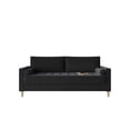 thumbnail image 4 of HMD Astoria Linen Square Arm 3-Seater Sofa With 2 Throw Pillow, Black, 4 of 5